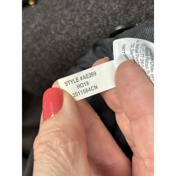 Madewell Vancouver Parka Coat Dark Grey Size XL Wool Blend Faux Fur Hood Pockets - Picture 7 of 16